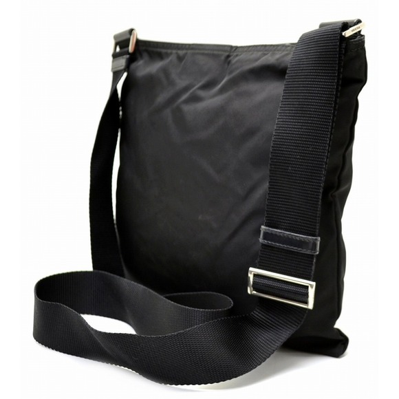 Prada Crossbody Nylon Leather Black Bag Shoulder - Picture 1 of 9